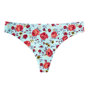 TERMEZY Women Sexy Flowers Lingerie Temptation Low-waist Panties Thong No trace Breathable Underwear Female G String Intimates