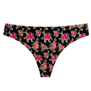 TERMEZY Women Sexy Flowers Lingerie Temptation Low-waist Panties Thong No trace Breathable Underwear Female G String Intimates
