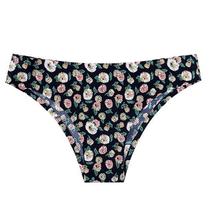 TERMEZY Women Sexy Flowers Lingerie Temptation Low-waist Panties Thong No trace Breathable Underwear Female G String Intimates