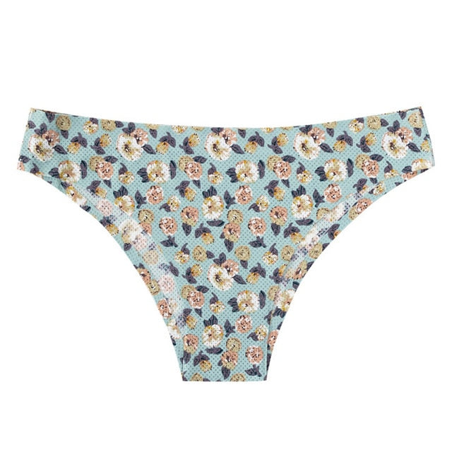 TERMEZY Women Sexy Flowers Lingerie Temptation Low-waist Panties Thong No trace Breathable Underwear Female G String Intimates