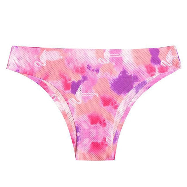 TERMEZY Women Sexy Flowers Lingerie Temptation Low-waist Panties Thong No trace Breathable Underwear Female G String Intimates