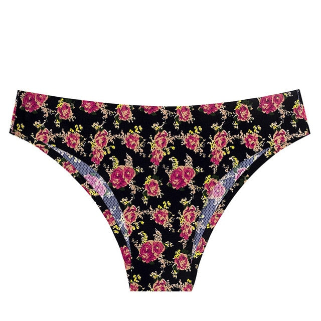 TERMEZY Women Sexy Flowers Lingerie Temptation Low-waist Panties Thong No trace Breathable Underwear Female G String Intimates