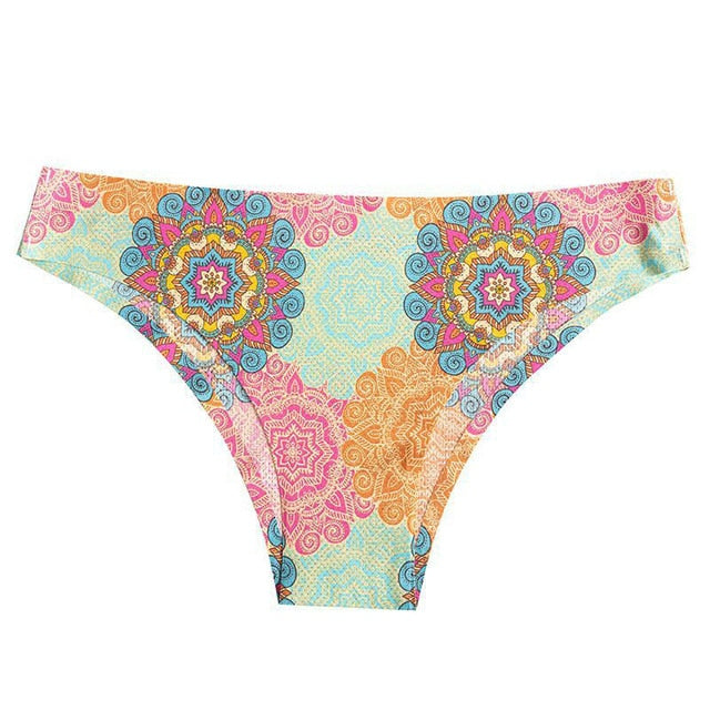 TERMEZY Women Sexy Flowers Lingerie Temptation Low-waist Panties Thong No trace Breathable Underwear Female G String Intimates