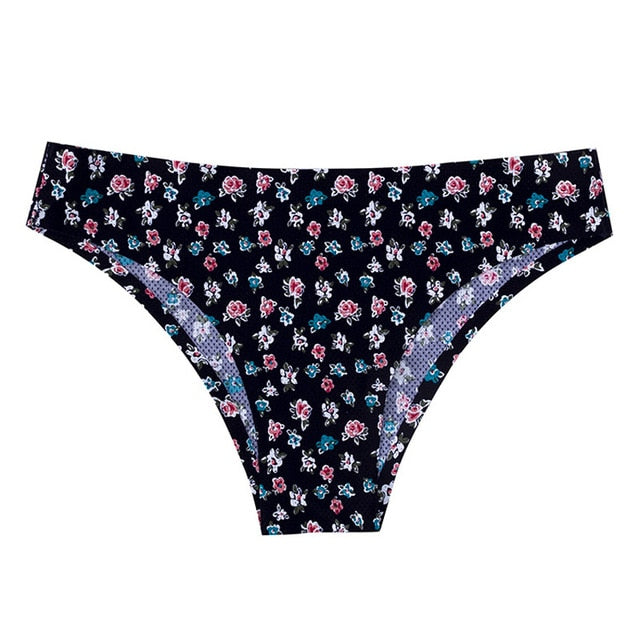 TERMEZY Women Sexy Flowers Lingerie Temptation Low-waist Panties Thong No trace Breathable Underwear Female G String Intimates