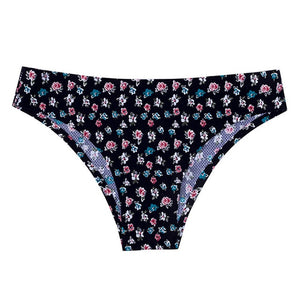 TERMEZY Women Sexy Flowers Lingerie Temptation Low-waist Panties Thong No trace Breathable Underwear Female G String Intimates