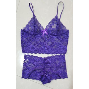 2pcs/Set Hot sale solid high waist sexy Perspective lace Women Open Underwear Sexy Lace Bra Panties Set Plus Size S-5XL Bralette