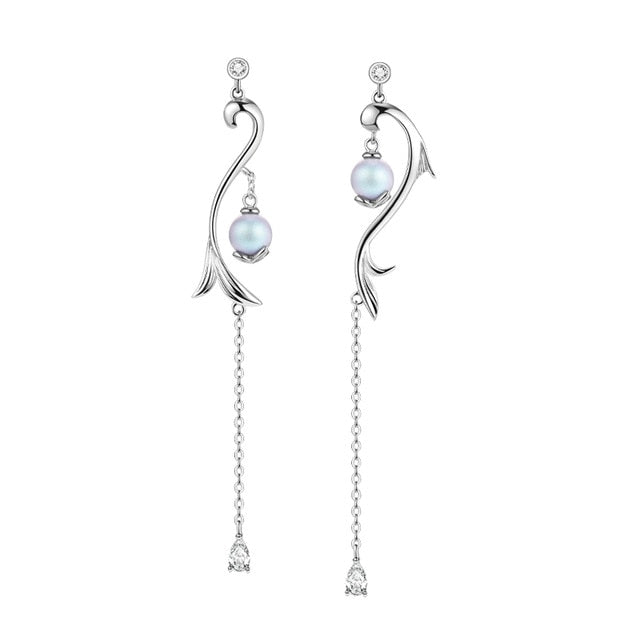 Thaya 100% S925 Sterling Silver Earrings Tassels Mermaid Drop Dangle Drop Earring Charms For Women Engagement Gift Fine Jewelry