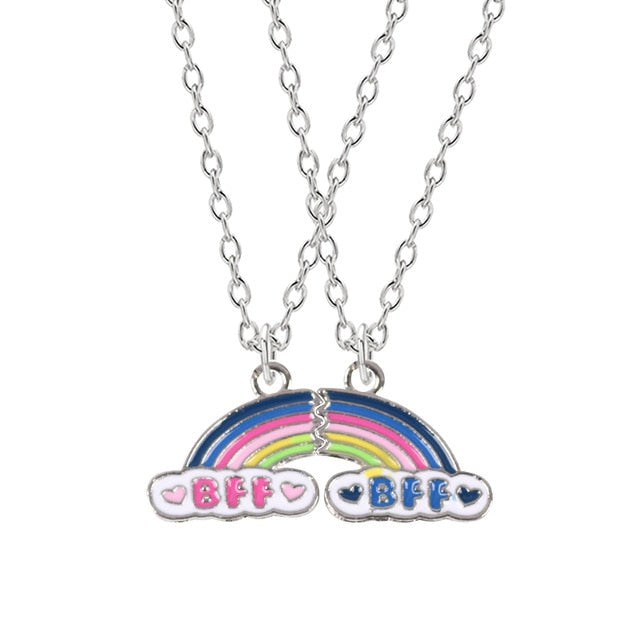 Best Friend Necklace Women Crystal Heart Tai Chi Crown Best Friends Forever Necklaces Pendants Friendship BFF Jewelry Collier
