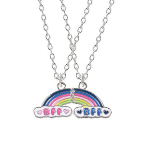 Best Friend Necklace Women Crystal Heart Tai Chi Crown Best Friends Forever Necklaces Pendants Friendship BFF Jewelry Collier