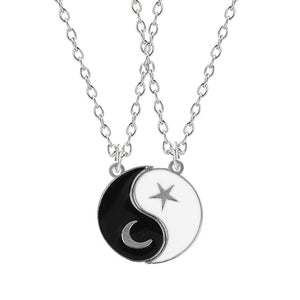 Best Friend Necklace Women Crystal Heart Tai Chi Crown Best Friends Forever Necklaces Pendants Friendship BFF Jewelry Collier