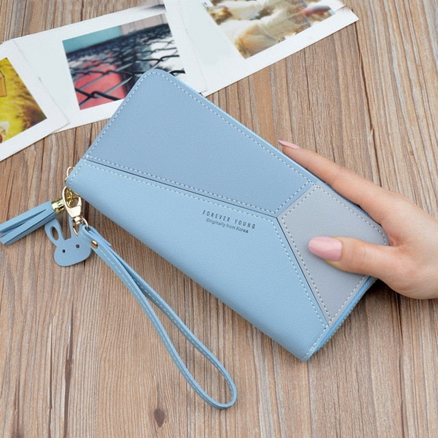 2020 Leather Wallet Women Luxury Big Capacity Clutch Long Ladies Purse Card Holder Geometric Women Wallets Money Pocket Bag W052