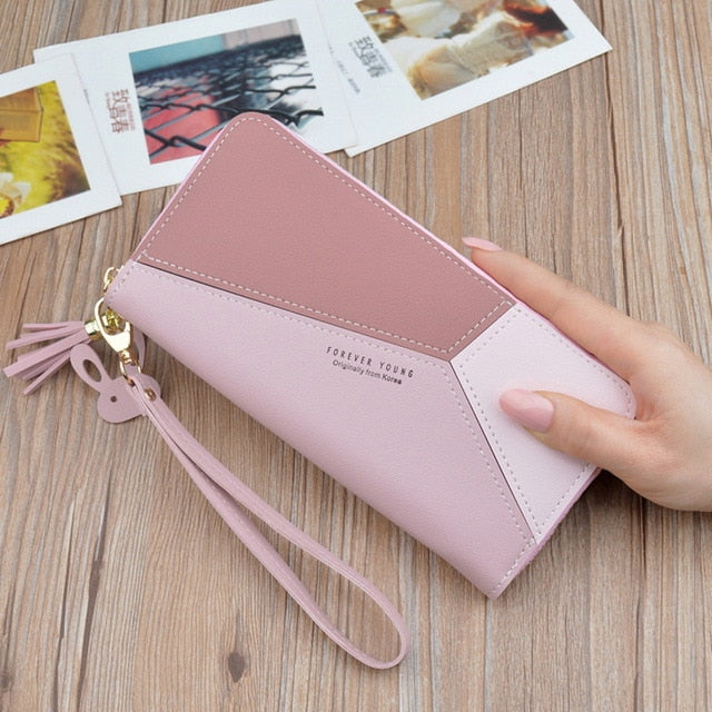 2020 Leather Wallet Women Luxury Big Capacity Clutch Long Ladies Purse Card Holder Geometric Women Wallets Money Pocket Bag W052