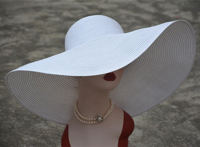 7.1''/18cm Huge Wide Brim Sun Hats Straw Summer Church Wedding Hats for Womens Ladies Floppy Kentucky Derby Party Dressy
