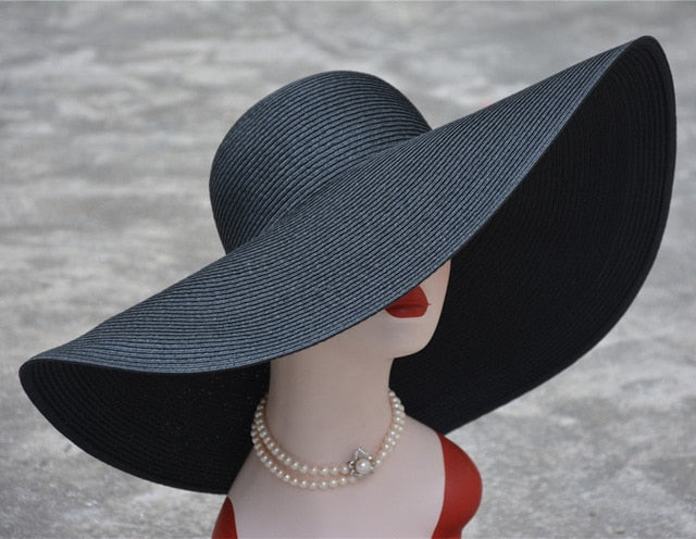 7.1''/18cm Huge Wide Brim Sun Hats Straw Summer Church Wedding Hats for Womens Ladies Floppy Kentucky Derby Party Dressy