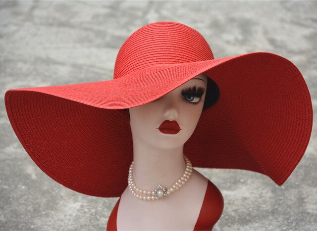 7.1''/18cm Huge Wide Brim Sun Hats Straw Summer Church Wedding Hats for Womens Ladies Floppy Kentucky Derby Party Dressy