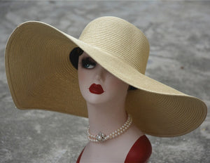 7.1''/18cm Huge Wide Brim Sun Hats Straw Summer Church Wedding Hats for Womens Ladies Floppy Kentucky Derby Party Dressy