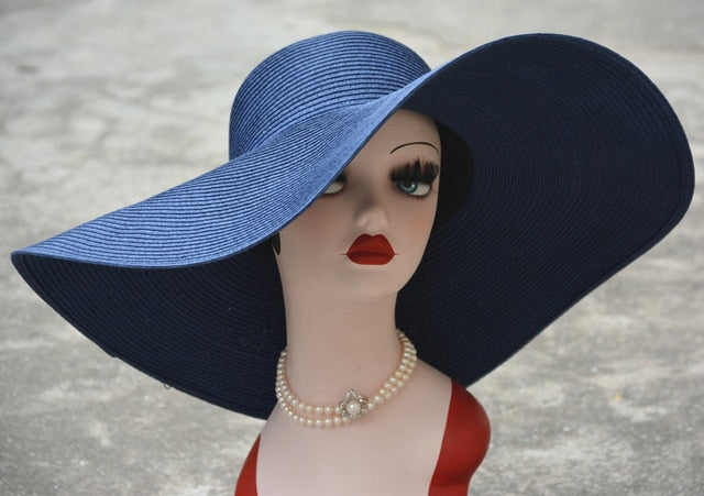 7.1''/18cm Huge Wide Brim Sun Hats Straw Summer Church Wedding Hats for Womens Ladies Floppy Kentucky Derby Party Dressy