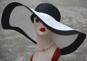 7.1''/18cm Huge Wide Brim Sun Hats Straw Summer Church Wedding Hats for Womens Ladies Floppy Kentucky Derby Party Dressy