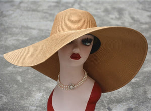 7.1''/18cm Huge Wide Brim Sun Hats Straw Summer Church Wedding Hats for Womens Ladies Floppy Kentucky Derby Party Dressy