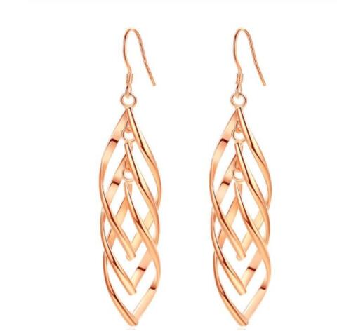 Classic 925 Sterling Silver Drop Earrings for Women Long Tassel Multi-layer Twisted Wave Earrings Oorbellen Brincos pendientes