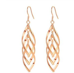 Classic 925 Sterling Silver Drop Earrings for Women Long Tassel Multi-layer Twisted Wave Earrings Oorbellen Brincos pendientes
