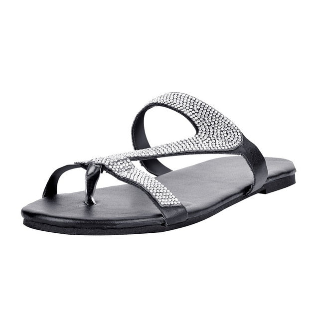 Sandals Women Bright Diamond Casual Outdoor Travel Flip Flop Beach Shoes Women Non-slip Slippers Shoes Woman Dropshipping