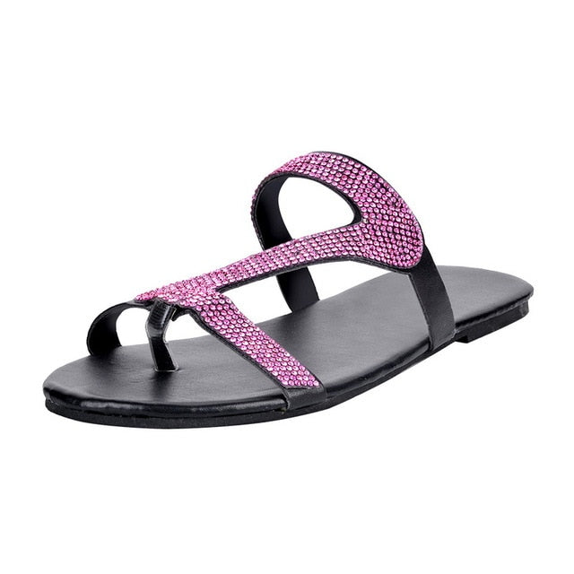 Sandals Women Bright Diamond Casual Outdoor Travel Flip Flop Beach Shoes Women Non-slip Slippers Shoes Woman Dropshipping