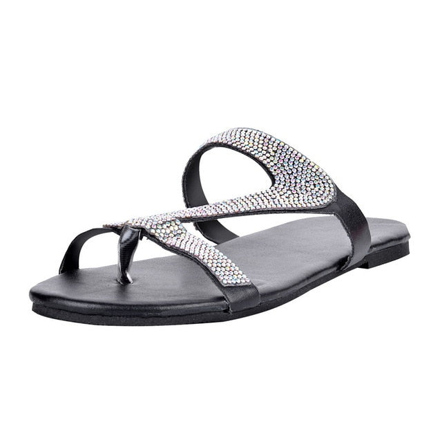 Sandals Women Bright Diamond Casual Outdoor Travel Flip Flop Beach Shoes Women Non-slip Slippers Shoes Woman Dropshipping