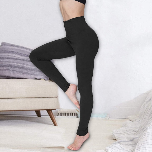 PUIMENTIUA Women Leggings Fitness Seamless Tummy Fitness Pants High Waist Workout Trousers Slim Gym Sportswear Plus Size 3XL