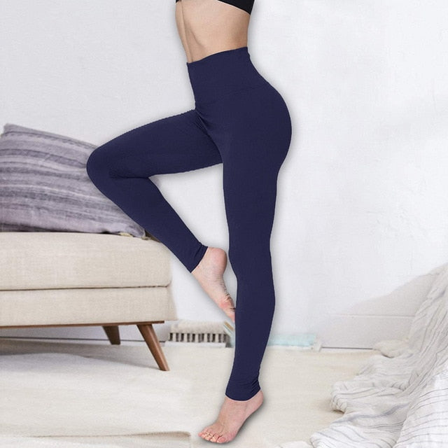 PUIMENTIUA Women Leggings Fitness Seamless Tummy Fitness Pants High Waist Workout Trousers Slim Gym Sportswear Plus Size 3XL