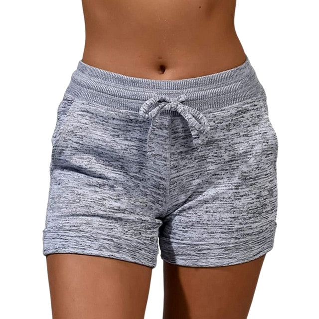 Summer Women  Fast Drying Drawstring Shorts Workout Fitness Running Sport Female Shorts Cotton High Waist Gym Cycling Shorts