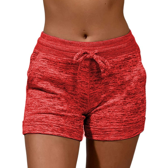 Summer Women  Fast Drying Drawstring Shorts Workout Fitness Running Sport Female Shorts Cotton High Waist Gym Cycling Shorts
