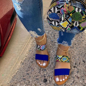 Women Slippers Snake Print Shoes Woman Casual Flat Slides Lady Outdoor Beach Flip Flops Comfort Female Shoes Summer Fashion New