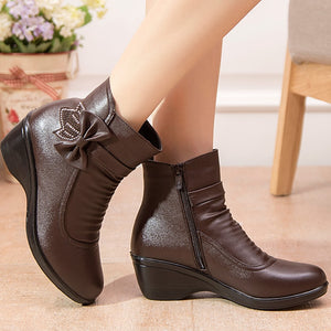 Booties woman 2020 New Butterfly-knot Ankle boots for women shoes Winter boots short plush Fashion zip Female boot big size 41