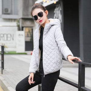 Autumn 2020 New Parkas basic jackets Female Women Winter plus velvet lamb hooded Coats Cotton Winter Jacket Womens Outwear coat