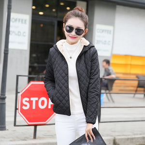 Autumn 2020 New Parkas basic jackets Female Women Winter plus velvet lamb hooded Coats Cotton Winter Jacket Womens Outwear coat