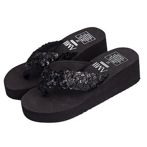 Sandals Women Bright Diamond Casual Outdoor Travel Flip Flop Beach Shoes Women Non-slip Slippers Shoes Woman Dropshipping