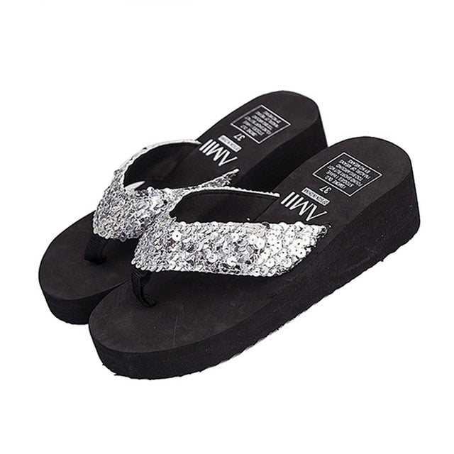 Sandals Women Bright Diamond Casual Outdoor Travel Flip Flop Beach Shoes Women Non-slip Slippers Shoes Woman Dropshipping