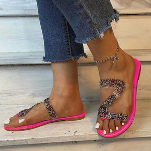 Sandals Women Bright Diamond Casual Outdoor Travel Flip Flop Beach Shoes Women Non-slip Slippers Shoes Woman Dropshipping