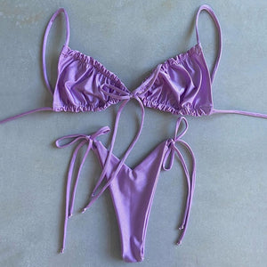 Sexy Micro Bikini 2020 Women Swimsuit Bandage Bikini Set Swimwear Female Halter Top Brazilian Bathing Suit Bather Biquini