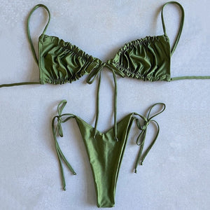 Sexy Micro Bikini 2020 Women Swimsuit Bandage Bikini Set Swimwear Female Halter Top Brazilian Bathing Suit Bather Biquini