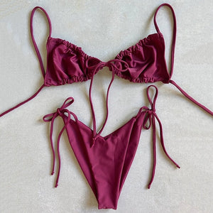 Sexy Micro Bikini 2020 Women Swimsuit Bandage Bikini Set Swimwear Female Halter Top Brazilian Bathing Suit Bather Biquini