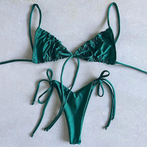 Sexy Micro Bikini 2020 Women Swimsuit Bandage Bikini Set Swimwear Female Halter Top Brazilian Bathing Suit Bather Biquini