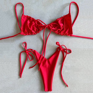 Sexy Micro Bikini 2020 Women Swimsuit Bandage Bikini Set Swimwear Female Halter Top Brazilian Bathing Suit Bather Biquini