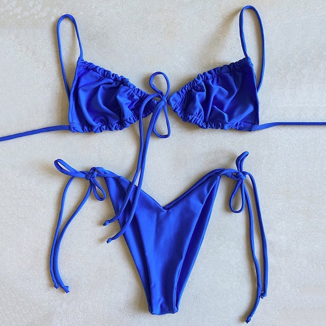 Sexy Micro Bikini 2020 Women Swimsuit Bandage Bikini Set Swimwear Female Halter Top Brazilian Bathing Suit Bather Biquini