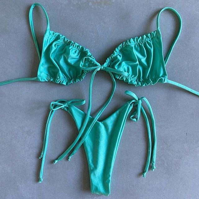 Sexy Micro Bikini 2020 Women Swimsuit Bandage Bikini Set Swimwear Female Halter Top Brazilian Bathing Suit Bather Biquini