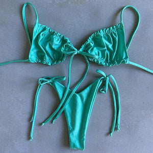 Sexy Micro Bikini 2020 Women Swimsuit Bandage Bikini Set Swimwear Female Halter Top Brazilian Bathing Suit Bather Biquini