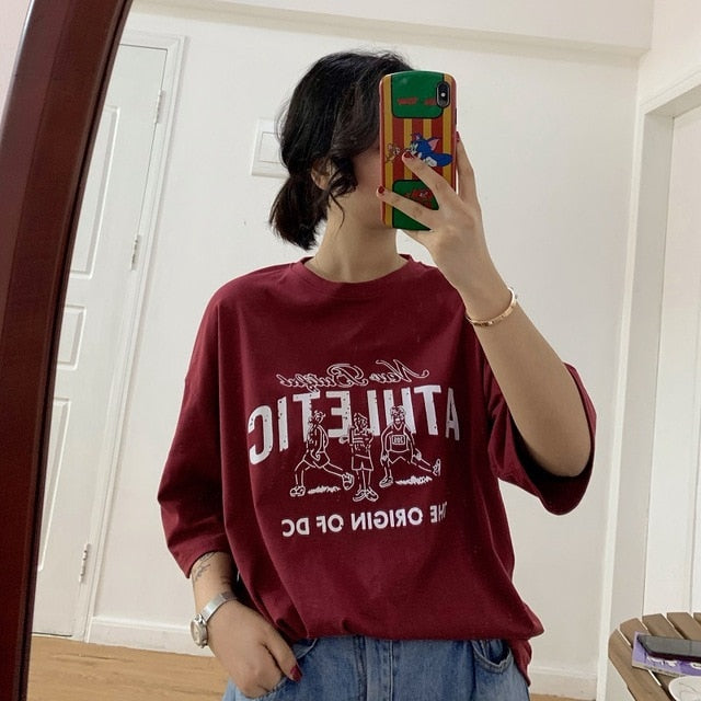Japanese anime print graphic tees Women shirts Ulzznag short Sleeve Summer Tshirt Tops harajuku Loose Unisex Hip Hop Streetwear