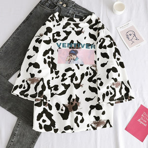 Japanese anime print graphic tees Women shirts Ulzznag short Sleeve Summer Tshirt Tops harajuku Loose Unisex Hip Hop Streetwear