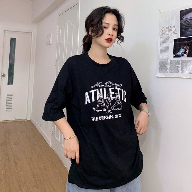 Japanese anime print graphic tees Women shirts Ulzznag short Sleeve Summer Tshirt Tops harajuku Loose Unisex Hip Hop Streetwear
